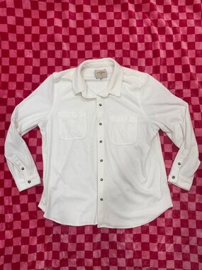 Croft & Barrow White Button-Front Pocket Shirt